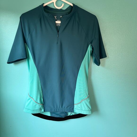 Xersion Quick-Dri Womens 1/4 Zip Cycling Jersey Size Medium Green Color - Picture 4 of 5